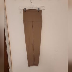 Yogalicious Ribbed Ankle Tights in Beige